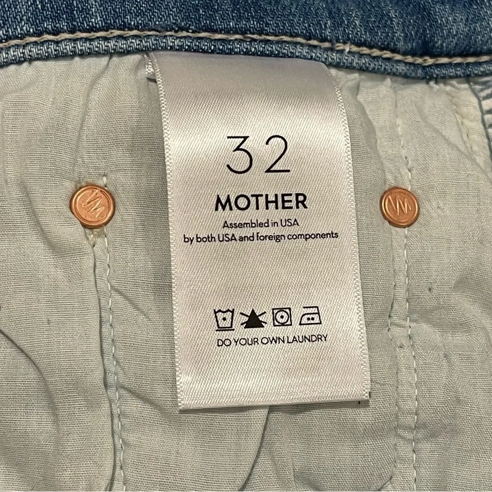 MOTHER High Waisted Rider Ankle Fray Jeans - Party Like A Pirate - Sz - 32 - Picture 9 of 12